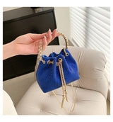 Trendy and Colorful: Women's Diamante Chain Tassel Crossbody Bucket Bag - Julie bags