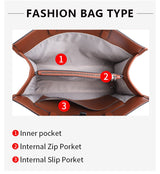 Designer Leather Tote: Trendy & Spacious Women's Shoulder Bag - Julie bags