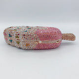 Sparkling Elegance: Crystal Ice-cream Evening Bag with Rhinestone Accents - Julie bags