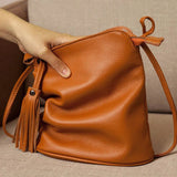 Vintage Charm: Genuine Leather Crossbody Phone Purse - Julie bags