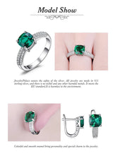 Green Emerald Cushion Cut Huggie Earrings – 925 Sterling Silver Gemstone Hoop Earrings for Women - Julie bags