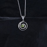 Peridot Circle Pendant Necklace – 925 Sterling Silver Double Halo Gemstone Necklace for Women - Julie bags
