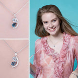 Sky Blue & London Blue Topaz Pendant Necklace – 925 Sterling Silver Teardrop Gemstone Necklace for Women - Julie bags