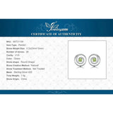 Peridot Circle Stud Earrings – 925 Sterling Silver Double Halo Gemstone Earrings for Women - Julie bags