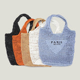 Chic Hollow Tote: Brand Letter Straw Handbag for Women - Julie bags