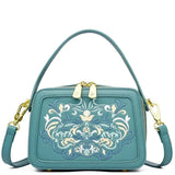 Floral Embroidery High - Quality Leather Shoulder Bag - Julie bags
