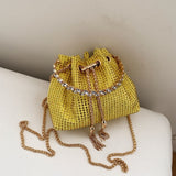 Trendy and Colorful: Women's Diamante Chain Tassel Crossbody Bucket Bag - Julie bags