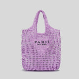 Chic Hollow Tote: Brand Letter Straw Handbag for Women - Julie bags