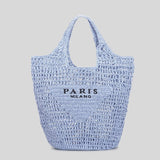 Chic Hollow Tote: Brand Letter Straw Handbag for Women - Julie bags