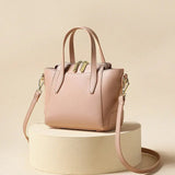 Chic Light-Toned Leather Tote: Elegant Short Handle Bag - Julie bags