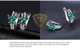 Butterfly Emerald Hoop Earrings – 925 Sterling Silver, Elegant Green Gemstone for Women - Julie bags