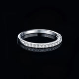 Moissanite Half Eternity Ring – 925 Sterling Silver Gold Plated for Women - Julie bags