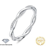 Infinity Love Moissanite Band Ring – 925 Sterling Silver Stackable Rope Design Ring for Women - Julie bags