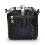 Knitted Series: Stylish Genuine Leather Bucket Bag and Crossbody Chic - Julie bags