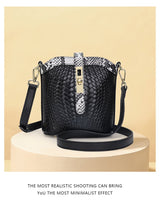 Knitted Series: Stylish Genuine Leather Bucket Bag and Crossbody Chic - Julie bags
