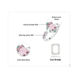 Pink Gemstone Cocktail Ring – 925 Sterling Silver Adjustable Statement Ring for Women - Julie bags