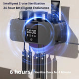 Wireless UV Toothbrush Sterilizer & Dryer – Wall Mounted Rechargeable Holder