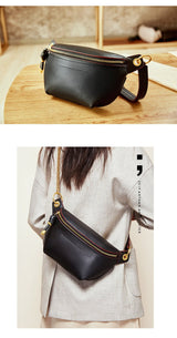 Chic Elegance: Genuine Leather Women's All-Matching Crossbody Chest Bag - Julie bags