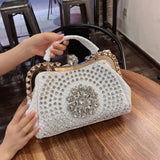 Timeless Elegance: Luxury Diamond-Embellished Women's Leather Handbag - Julie bags