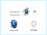 London Blue Topaz Oval Stud Earrings – 925 Sterling Silver Elegant Gemstone Earrings for Women - Julie bags