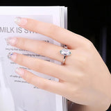 Pink Gemstone Cocktail Ring – 925 Sterling Silver Adjustable Statement Ring for Women - Julie bags