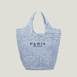 Chic Hollow Tote: Brand Letter Straw Handbag for Women - Julie bags