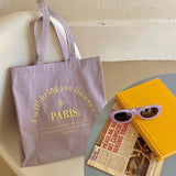 Women Canvas Shoulder Bag Paris Embroidery