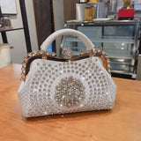 Timeless Elegance: Luxury Diamond-Embellished Women's Leather Handbag - Julie bags