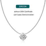 D VVS1 Moissanite Pendant Necklace – 925 Sterling Silver 18K White Gold Plated Dainty Necklace for Women - Julie bags