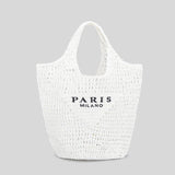 Chic Hollow Tote: Brand Letter Straw Handbag for Women - Julie bags