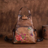 Vintage Chic: Genuine Leather Women's Backpack - Julie bags
