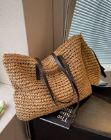 Luxurious Straw Woven Tote Bag - Julie bags