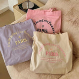 Women Canvas Shoulder Bag Paris Embroidery