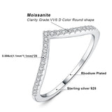 JewelryPalace 5A CZ V Half Eternity Stakable 925 Sterling Silver Wedding Band Ring for Woman Anniversary Gift Fine Jewelry - Julie bags