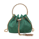 Trendy and Colorful: Women's Diamante Chain Tassel Crossbody Bucket Bag - Julie bags