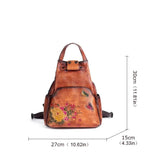 Vintage Chic: Genuine Leather Women's Backpack - Julie bags