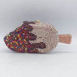 Sparkling Elegance: Crystal Ice-cream Evening Bag with Rhinestone Accents - Julie bags
