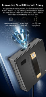 Smart Window Cleaning Robot with Dual Spray & High Suction Technology