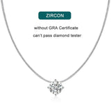 D VVS1 Moissanite Pendant Necklace – 925 Sterling Silver 18K White Gold Plated Dainty Necklace for Women - Julie bags