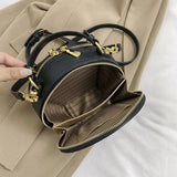 Regal Heritage Embroidered PU Leather Round Shoulder Bag - Julie bags
