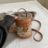 Chic Barrel Shape Embroidered Leather Crossbody Bag - Julie bags