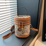 Chic Barrel Shape Embroidered Leather Crossbody Bag - Julie bags