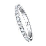 D Color Moissanite Eternity Ring – 925 Sterling Silver 18K White Gold Plated Wedding Band for Women - Julie bags