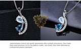 Sky Blue & London Blue Topaz Pendant Necklace – 925 Sterling Silver Teardrop Gemstone Necklace for Women - Julie bags