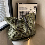 Luxurious Straw Woven Tote Bag - Julie bags
