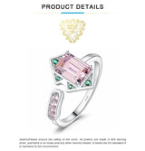 Pink Gemstone Cocktail Ring – 925 Sterling Silver Adjustable Statement Ring for Women - Julie bags