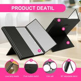 Foldable LED Makeup Mirror – 3-Way Travel Vanity Mirror with Adjustable Stand
