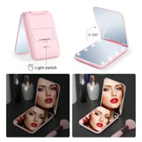Portable LED Makeup Mirror with 3X Magnification – Compact Travel Beauty Mirror