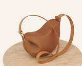 Genuine Leather Saddle Dumpling Bag - Julie bags