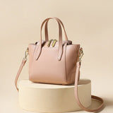 Chic Light-Toned Leather Tote: Elegant Short Handle Bag - Julie bags